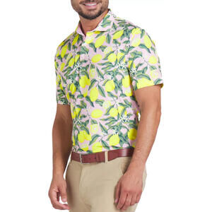 NWT $90  Puma Arnold Palmer Lemon Branch Golf Polo Pale Pink 630299 Size Large